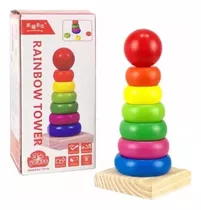 Juego Didactico Metodo Montessori Madera Torre  De Encaje