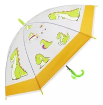 Paraguas Infantil Reforzado Silbato Diseño Unicornio Liviano Color Verde 13714