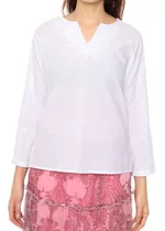 Camisa Blusa Mujer Puro Algodón Importada Con Bordados #1761