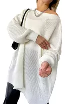 Sweter Dama Grande Oversize Calidad Premium Cuello Bote Moda