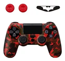 Fundas Para Controles Ps4+ 2 Grips + Pegatina Barra Luz Led 