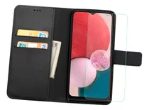 Funda Estuche Liso Agenda Para Celulares Samsung + Templado