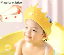 Chapeu Banho Ajustável Bebê Com Protetor Olhos E Orelhas Cor Amarelo Amarelo