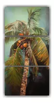 75x150cm Set 3 Lienzos Diseño Duradero A Palm Tree Flores