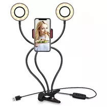 Ring Light Com Suporte Garra Para Celular E 2 Iluminação