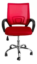 Silla De Escritorio Tcweb Escritorio Mesh Giratoria Ergonómica  Roja Con Tapizado De Mesh