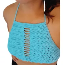 Top Crochet Aqua 