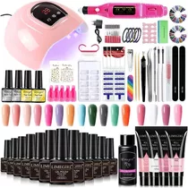 Kit De Lámpara Uva Gel 54 W, 12 Esmaltes Y 4 Poligeles, Kit