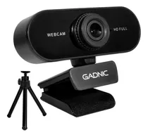 Web Cam Pc Gadnic Webcam Pro 1080p Microfono + Tripode Color Negro