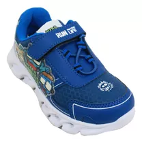 Zapatilla Footy Zombies Linea Pro Azul Con Luz Al Pisar Niño