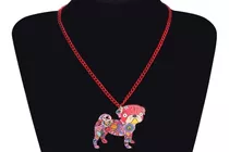 Collar Perro Pug Bonsny Tipo Bling-bling (rosado)