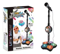 Microfone Infantil Karaoke Kid Star Conecta Com Celular Luz