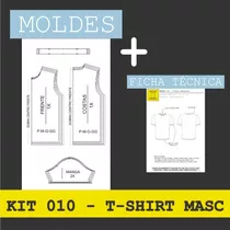 Kit 010 Modelagem T-shirt Masculina Pdf A4 / Audaces Moldes