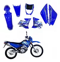 Kit Plástico Yamaha Xtz 125 Azul Modelo 2018 Tipo Original 