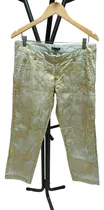 Pantalon De Vestir Natural Con Metalizado Dorado Gap T. 42