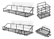 Organizador De Ducha Repisa Baño Jabonera Set 4 Inoxidable Casatua