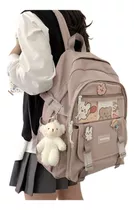 Mochila  Kawaii Colegio Nailon Niña Linda Peluche Mxj