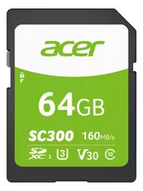 Tarjeta De Memoria Sd Acer 64 Gb Sc300 Sdxc V30