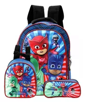 Kit Mochila Escolar Infantil Pj Masks De Costa