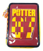 Cartuchera Pvc Harry Potter 2 Pisos Con Set Escolar Cresko