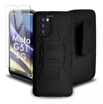 Funda Protector P/ Moto G51 5g, Uso Rudo Clip C/  Cristal