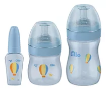 Kit 3 Mamadeira Lillo Evolution Primeirospassos 50/150/240ml Cor Azul