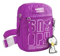 Bolsa Snoopy Unilateral Sp2380 Shoulder Bag Pequena Feminina Cor Lilás