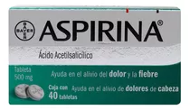 Aspirina Ácido Acetilsalicílico C/40 Tabletas De 500 Mg C/u