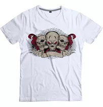 Remeras Estampadas Sublimadas Personalizadas D0048 3 Skulls