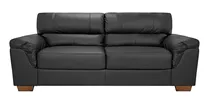 Sillon Sofa Living 3 Cuerpos 100% Cuero Patas De Madera