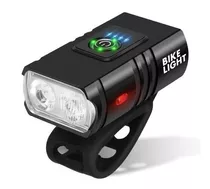 Luz Led Delantera Para Bicicleta Recargable Usb 1000 Lúmenes Color Negro