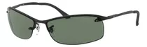 Anteojos De Sol Ray-ban Rb3183 Standard Con Marco De Metal Color Matte Black, Lente Green Clásica, Varilla Matte Black De Metal