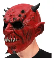 Mascara De Latex Premium De Demonio Diablo - El Mejor Precio Color Rojo