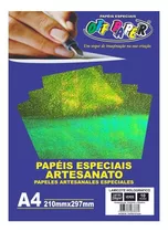 Papel Lamicote Holográfico A4 250g Off Paper Topo De Bolo Cor Verde