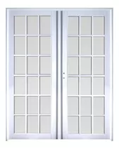 Puerta Doble Aluminio 160x200 M509  Vidrio Repartido (pr)