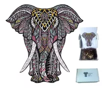 Quebra-cabeça Madeira Quadro Decorativo Elefante 275 Pçs A3