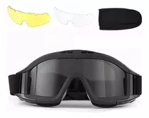 Goggles Tácticos De Protección Moto 3 Micas Intercambiables