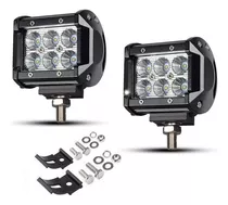 Par Faros Auxiliar De 6 Led 18w 12v-24v Moto 4x4 X2u