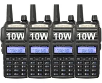 Kit X 4 Handy Baofeng Uv82 10w Bibanda Radio Walkie Talkie Vhf Uhf + Auricular Manos Libres