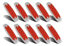 Plafón Lateral Camión Tipo Peterbilt 12led (10pz) Ámbar Rojo