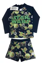 Conjunto Star Wars Sonic Baby Joda Malla/remera Uv50 Antic