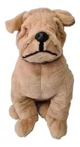 Pelúcia Cachorro Bulldog Bege 50 Cm Sentado Lovely Toys 