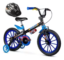 Bicicleta Infantil Com Rodinha E Capacete Tech Boys Aro 16 N