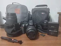 Kit Camara Nikon D3100+lente Kit+lente 35 Mm+lente 55-300mm 