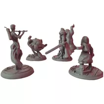 Kit 4 Miniaturas (guerreiro, Barda, Mago, Observador)rpg D&d