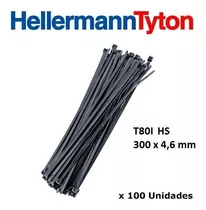 Precintos Plasticos Hellermann Tyton 300x4.6mm 100 Unidades Color Negro