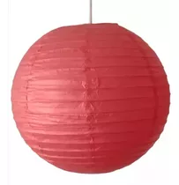 Lámpara Bola De Papel Arroz China 40 Cm Rojo