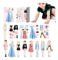 Magnetic Fashion Kids Brinquedo Vestir Princesas Montessori