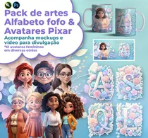 Artes Para Caneca Alfabeto Com Avatares Em Corel Draw #0989