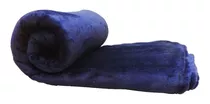 Frazada Mantra Microfibra Color Azul Marino Con Diseño Liso De 220cm X 160cm